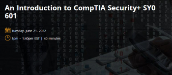 Webinar “An Introduction to CompTIA Security+ SY0 601”