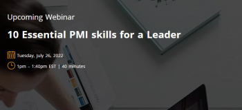 Webinar “10 Essential PMI skills for a Leader”
