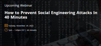 Webinar “How to Prevent Social Engineering Attacks In 40 Minutes”