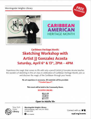 Caribbean Heritage Month: Sketching Workshop with Artist JJ Gonzalez Acosta