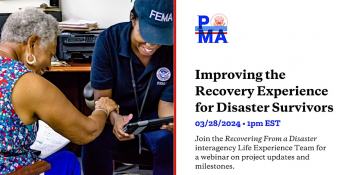 PMA Webinar “Improving the Recovery Experience for Disaster Survivors”
