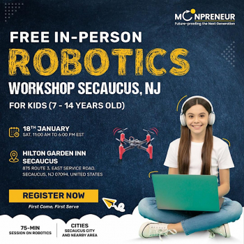 In-person Free Robotics Workshop For Kids at&nbsp;Secaucus