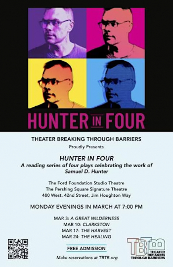 Theater Breaking Through Barriers reading, Samuel D. Hunter&rsquo;s &ldquo;The Harvest&rdquo;