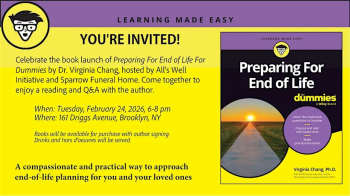 Book Launch &ldquo;Preparing For End of&nbsp;Life For Dummies&rdquo; by&nbsp;Dr. Virginia Chang