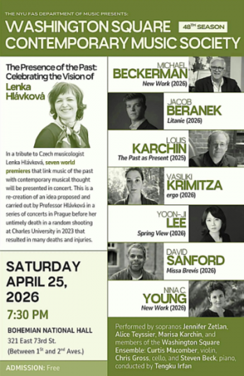 Concert &ldquo;The Presence of&nbsp;the Past: Celebrating the Vision of&nbsp;Lenka Hl&aacute;vkov&aacute;&rdquo;