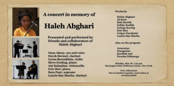 A&nbsp;concert in&nbsp;memory of&nbsp;Haleh Abghari